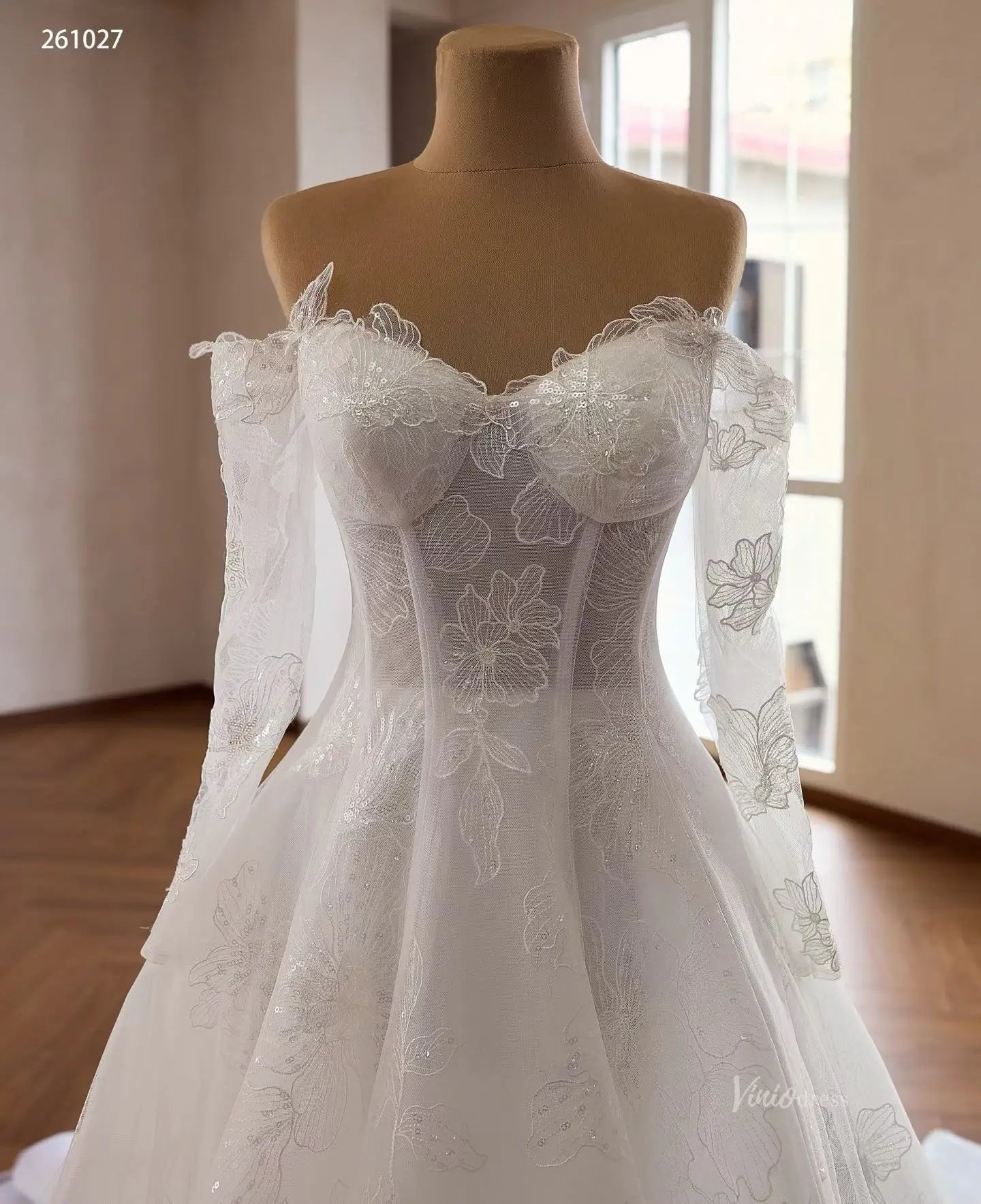 261027 80cm-wedding dresses 2026-Viniodress-Ivory-Custom Size – Add Measurements in Cart-