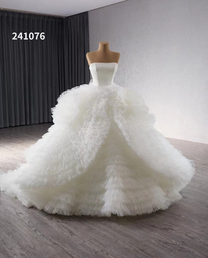 Ivory Ruffled Overskirt Wedding Gowns Strapless Quinceanera Dress 241076-Quinceanera Dresses 2025 -Viniodress-Ivory-Custom Size-