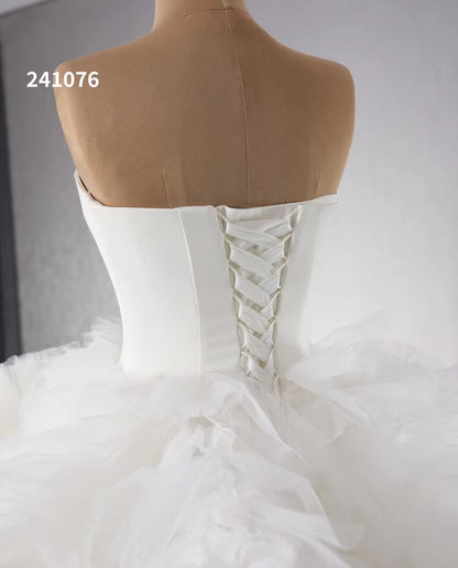 Ivory Ruffled Overskirt Wedding Gowns Strapless Quinceanera Dress 241076-Quinceanera Dresses 2025 -Viniodress-Ivory-Custom Size-