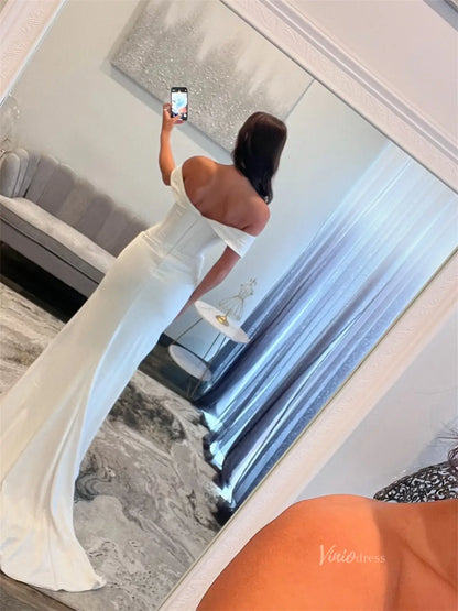 Ivory Satin Mermaid Prom Dresses with Slit & Beaded Sweetheart Neckline - FD6009-prom dresses 2025 -Viniodress-Ivory-Custom Size-