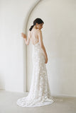 Ivory Sheath Lace Boho Wedding Dresses Spaghetti Strap Bridal Dress VW2197-wedding dresses-Viniodress-Viniodress