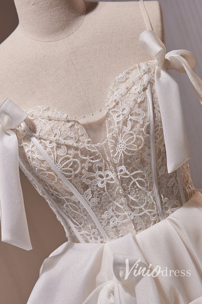 Ivory Spaghetti Strap Homecoming Dresses Lace Short Prom Dress SD1617-prom dresses 2025 -Viniodress-Ivory-Custom Size-