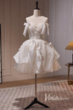 Ivory Spaghetti Strap Homecoming Dresses Lace Short Prom Dress SD1617