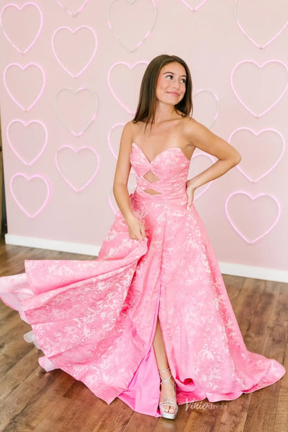 JC017-prom dresses 2026-Viniodress-Pink-Custom Size-