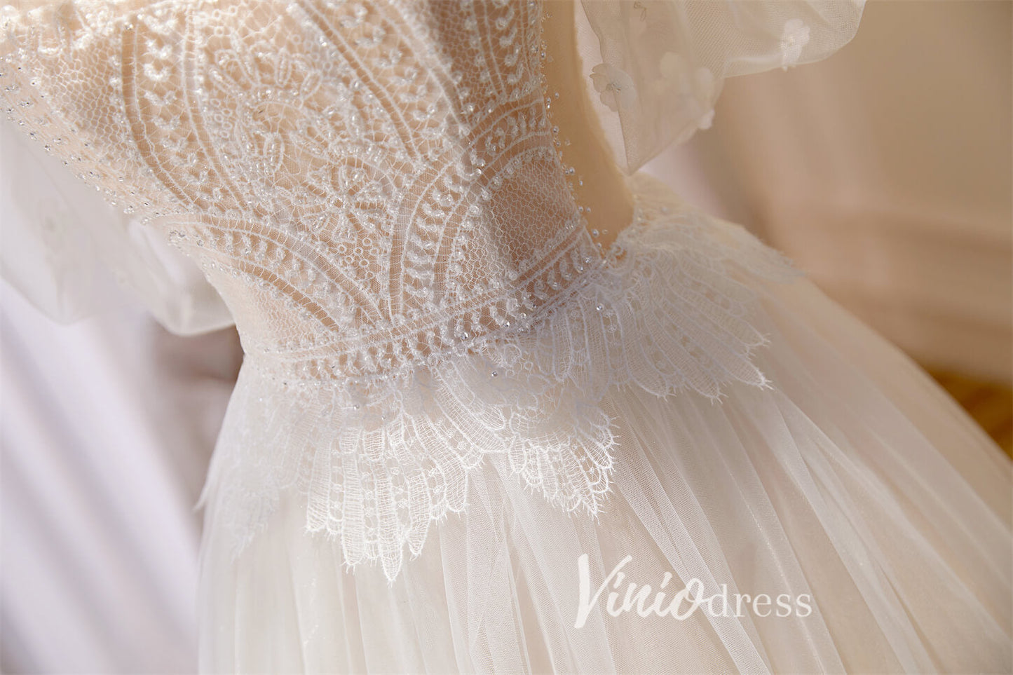 Prom Dress 2025 Lace Applique Prom Dresses Off the Shoulder Formal Dresses FD2994-unique prom dresses-Ivory-Custom Size-Viniodress