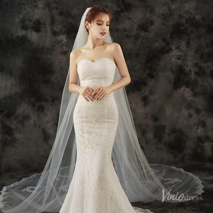 Lace Appliqued Cathedral Veil Viniodress TS1907-Bridal Veil 2025 -Viniodress-Ivory-