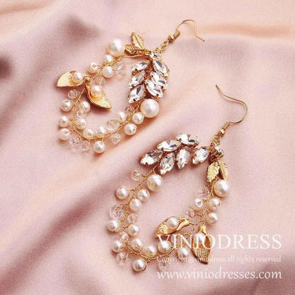 Laurel Leaf Bridal Headband And Eearrings Set AC1049-Headpieces 2025 -Viniodress-Earrings-