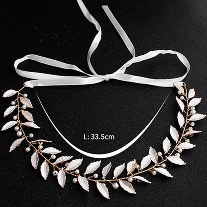Laurel Leaf Bridal Headband And Eearrings Set AC1049-Headpieces 2025 -Viniodress-Headband-