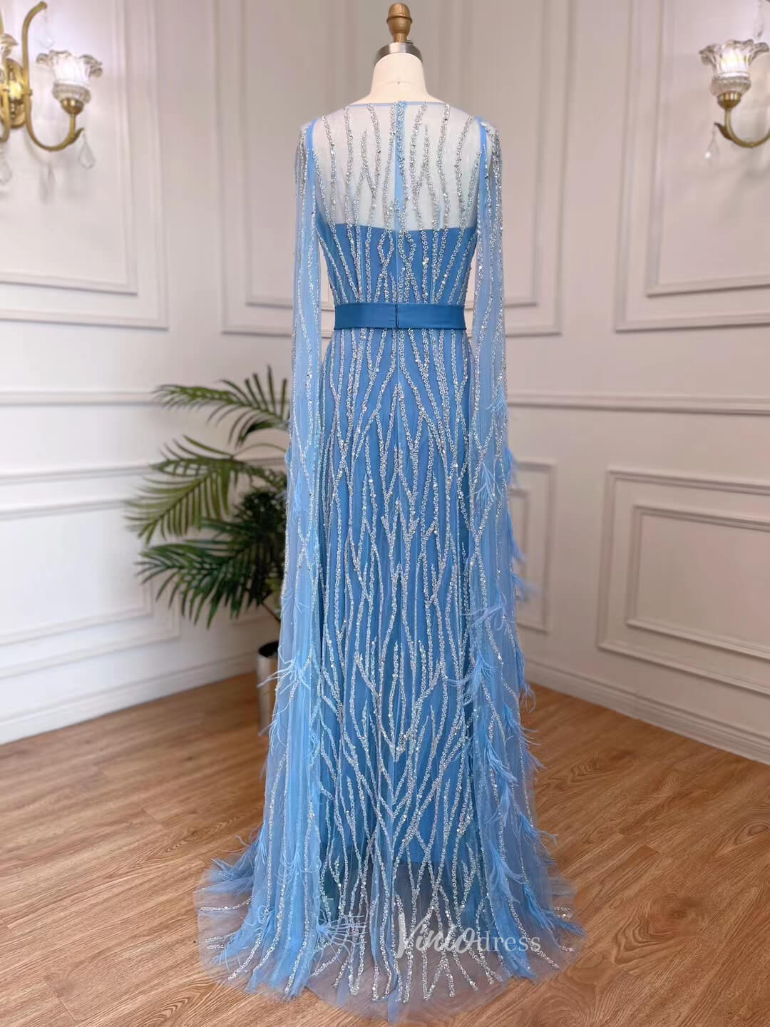 Lavender Beaded Convertible Evening Dresses Sheath Mother of the Bride Dress 20052-Evening Dresses 2025 -Viniodress-Lavender-US 2-
