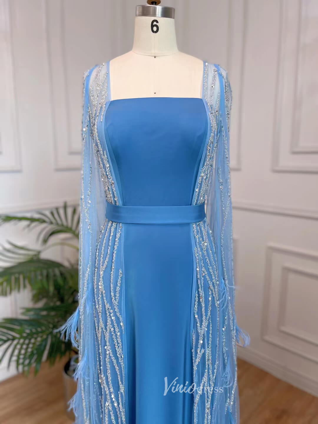 Lavender Beaded Convertible Evening Dresses Sheath Mother of the Bride Dress 20052-Evening Dresses 2025 -Viniodress-Lavender-US 2-