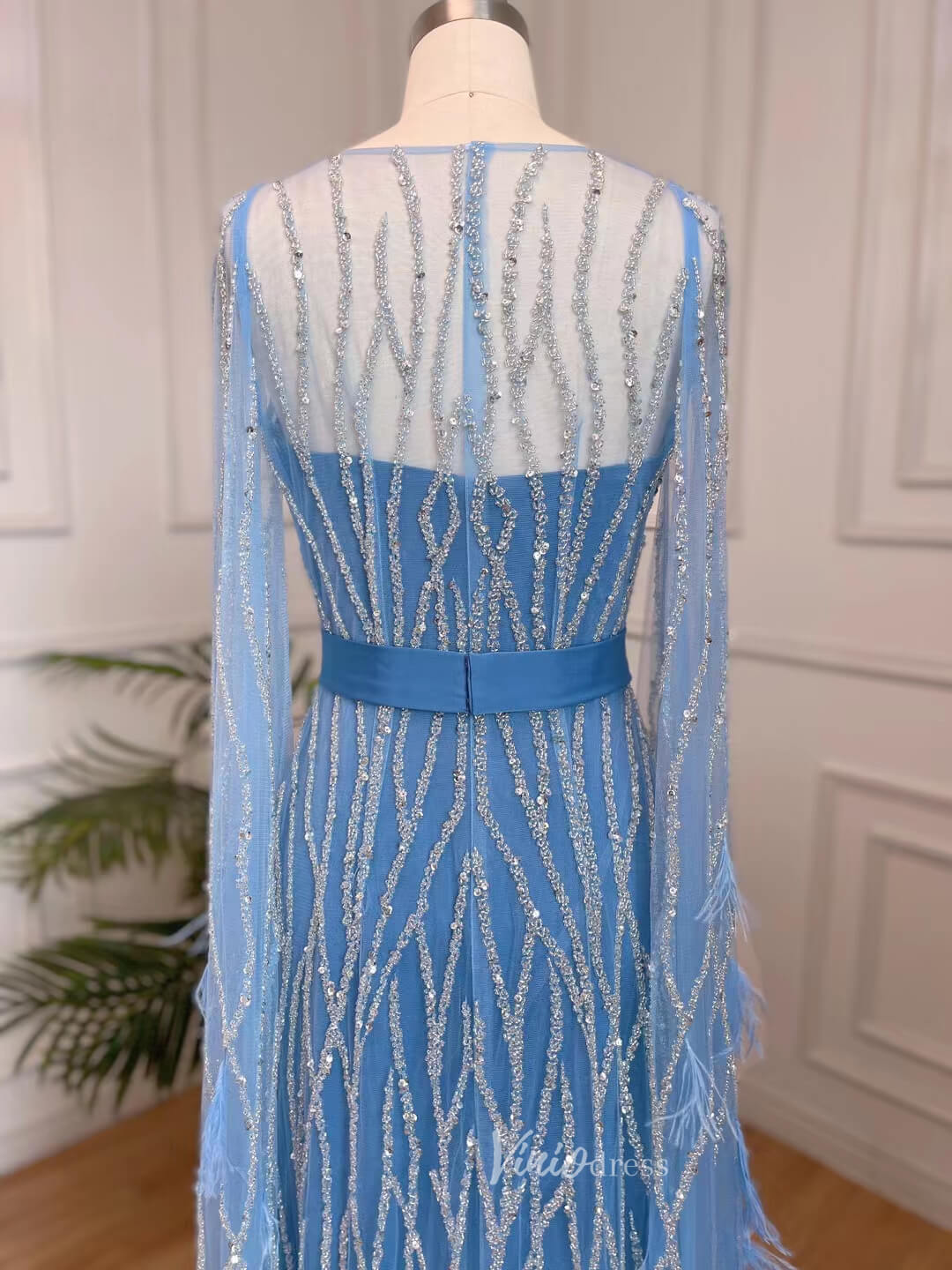 Lavender Beaded Convertible Evening Dresses Sheath Mother of the Bride Dress 20052-Evening Dresses 2025 -Viniodress-Lavender-US 2-