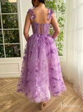 Lavender Butterfly Prom Dresses with Pockets Sheer Boned Bodice Maxi Dress TO021-prom dresses-Viniodress-Viniodress