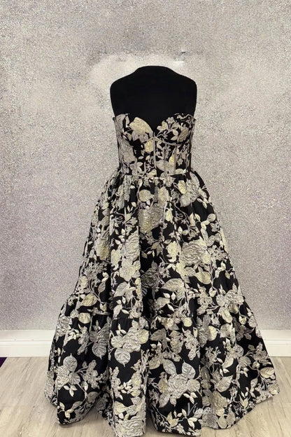 Lavender Floral Jacquard Prom Dress with Corset Bodice & Sweetheart Neckline – JC001-prom dresses 2026-Viniodress-Lavender-Custom Size-