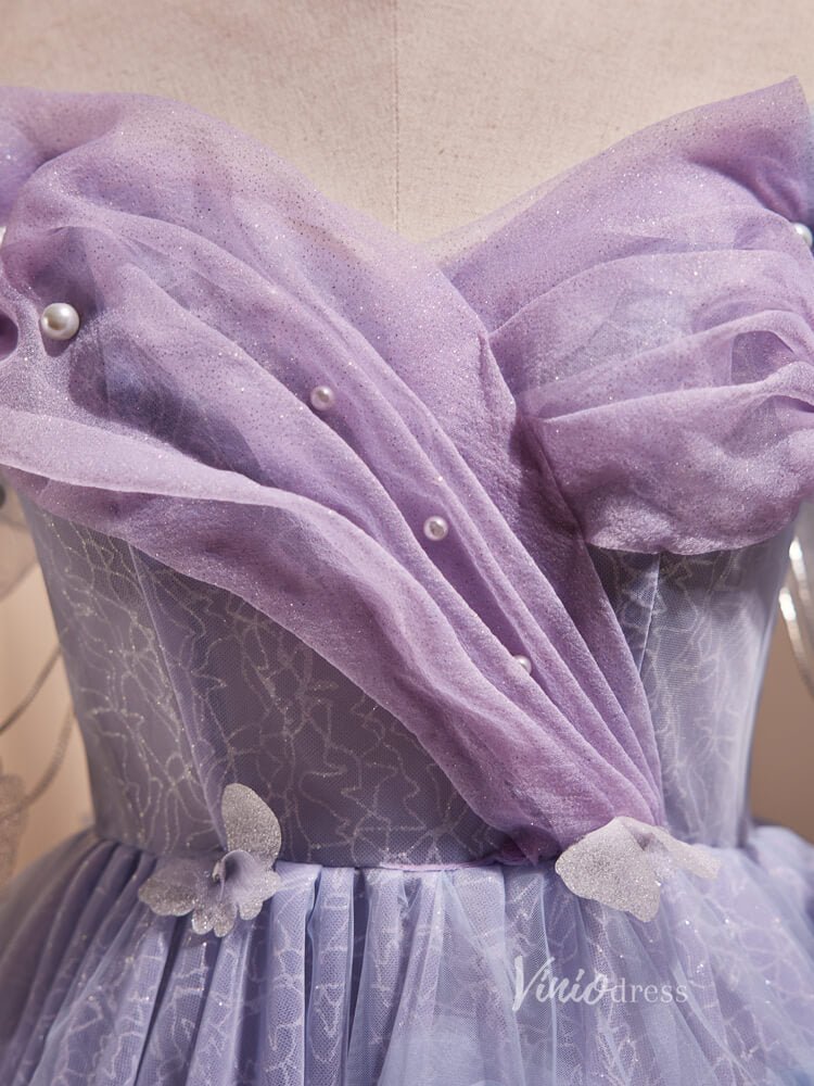Lavender Lace Homecoming Dresses Butterfly Short Graduation Dress BJ00 Viniodress Lavender Lace Homecoming Dresses Butterfly Short Graduation Dress BJ00 Viniodress