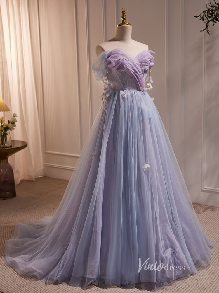 Lavender Lace Homecoming Dresses Butterfly Short Graduation Dress BJ00 –  Viniodress