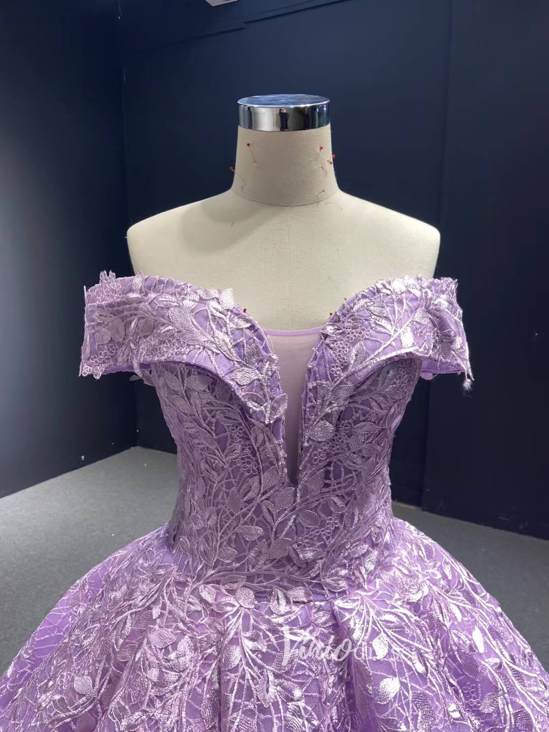 Lavender Sweet 16 Dresses Ball Gowns 66601 Off the Shoulder-Quinceanera Dresses 2025 -Viniodress-Lilac-Custom Size-