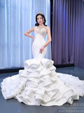 Layered Mermaid Wedding Dress Beaded 67413 Viniodress