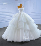 Layered Tulle Ball Gown Wedding Dress One Shoulder 67451-wedding dresses-Viniodress-Viniodress