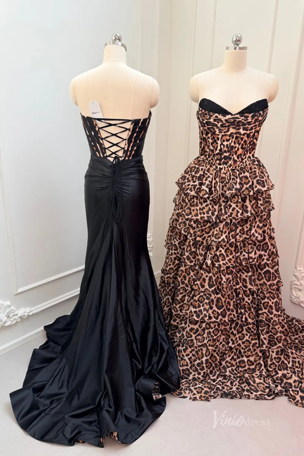 Leopard Print Corset Prom Dresses with High Slit Animal Pattern Evening Gowns SS335-Prom Dresses 2026-Viniodress-A-Custom Size – Add Measurements in Cart-