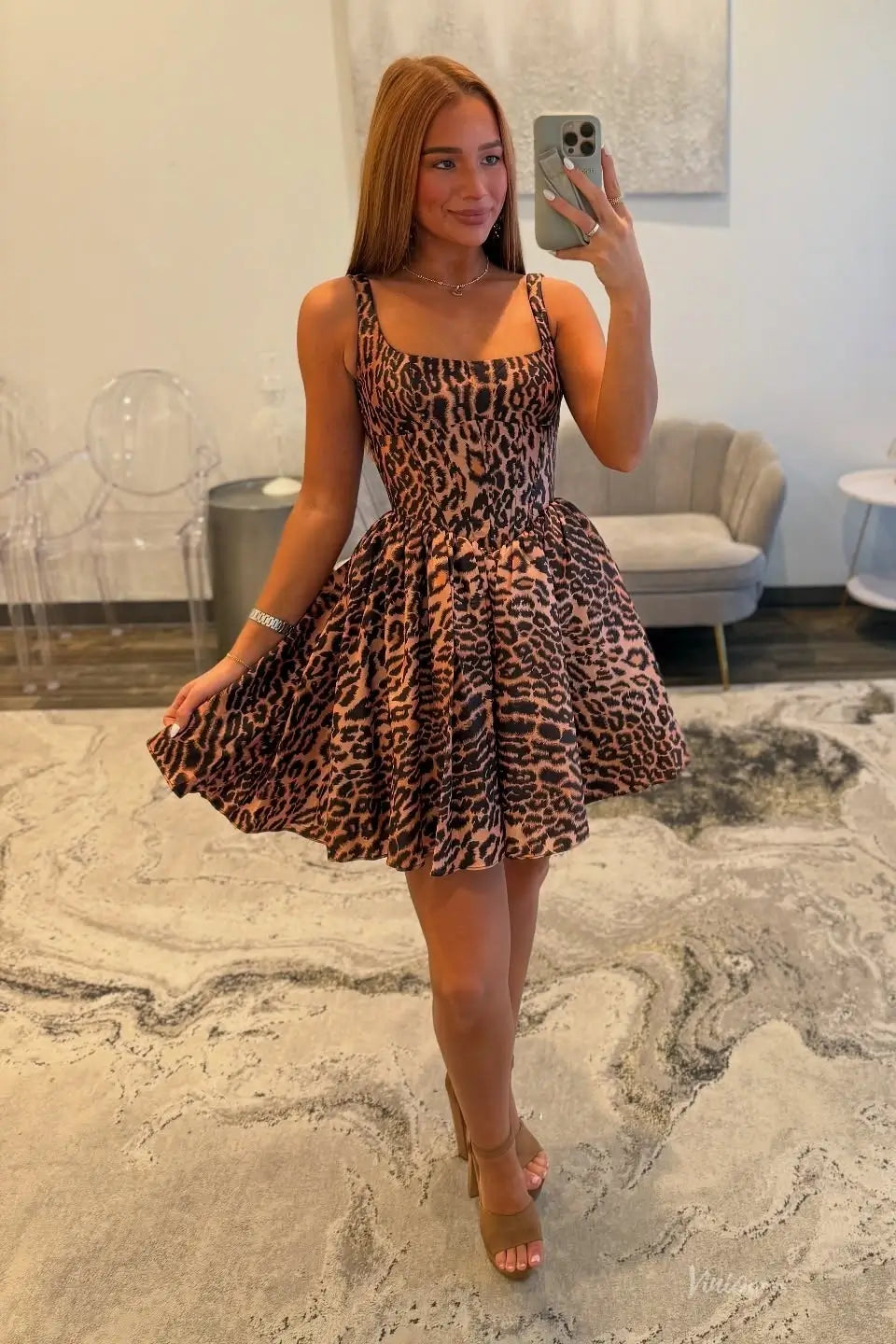 HS040-Homecoming Dresses 2026-Viniodress-Brown-Custom Size – Add Measurements in Cart-