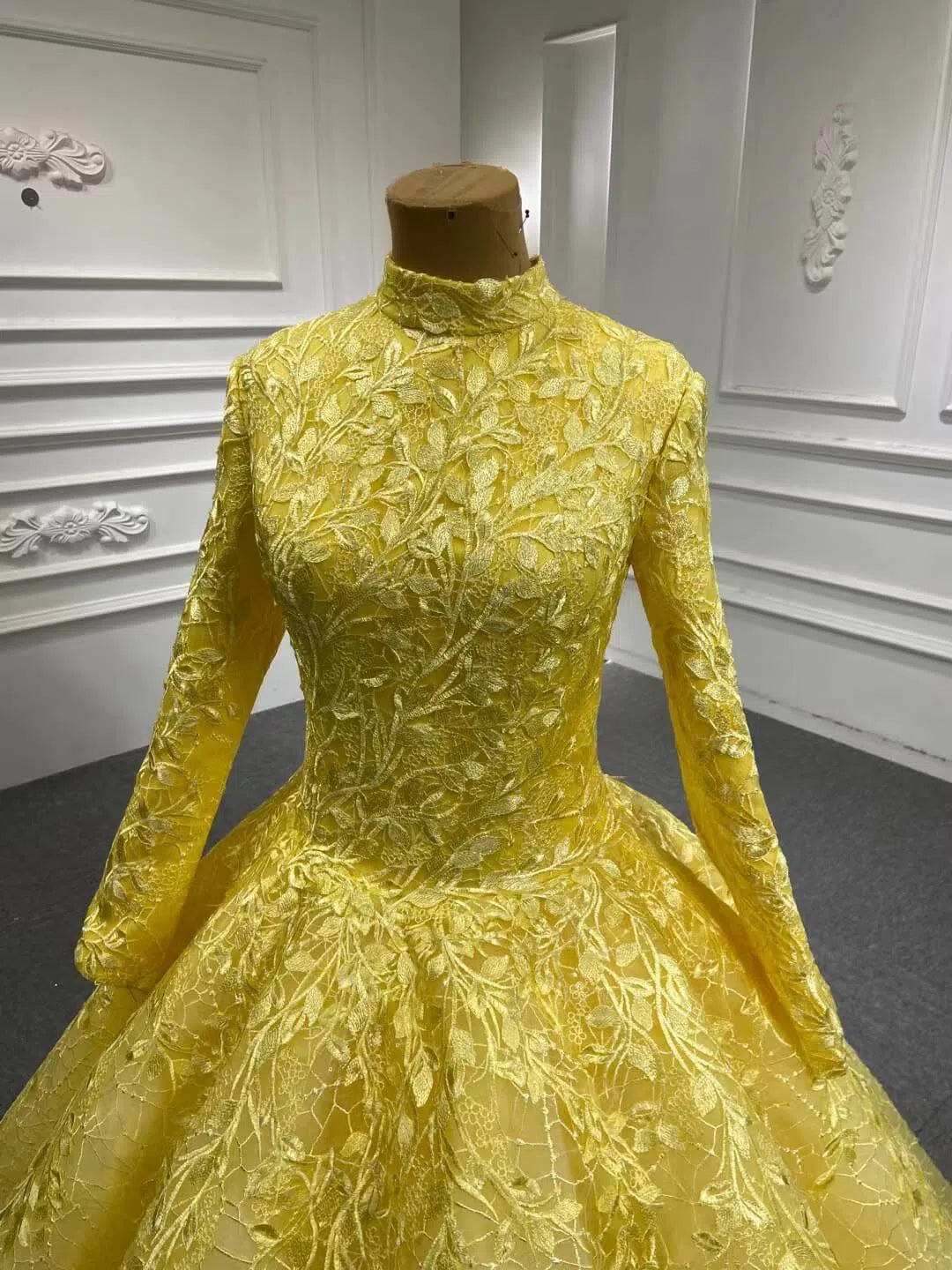 Light Blue Ball Gown Modest Long Sleeve Wedding Dress 66601 High Neck-Quinceanera Dresses 2025 -Viniodress-Light Blue-Custom Size-