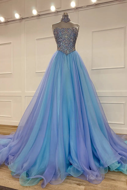 PG027 organza-Pageant Dress 2026-Viniodress-Light Blue-US 0-