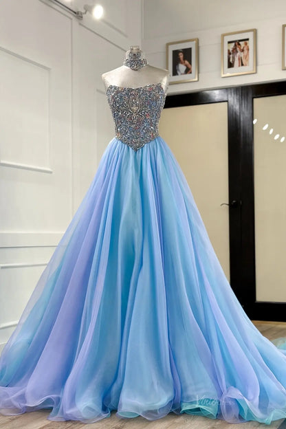 PG027 organza-Pageant Dress 2026-Viniodress-Light Blue-US 0-