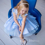 Light Blue Flower Girl Dress Knee Length GL1116-flower girl dresses-Viniodress-Light Blue-Custom Size-Viniodress