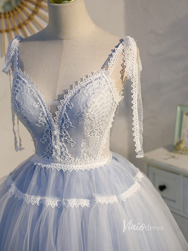 Light Blue Lace Homecoming Dresses Short Prom Dress SD1405-Homecoming Dresses 2025 -VINIODRESS-Light Blue-US2-