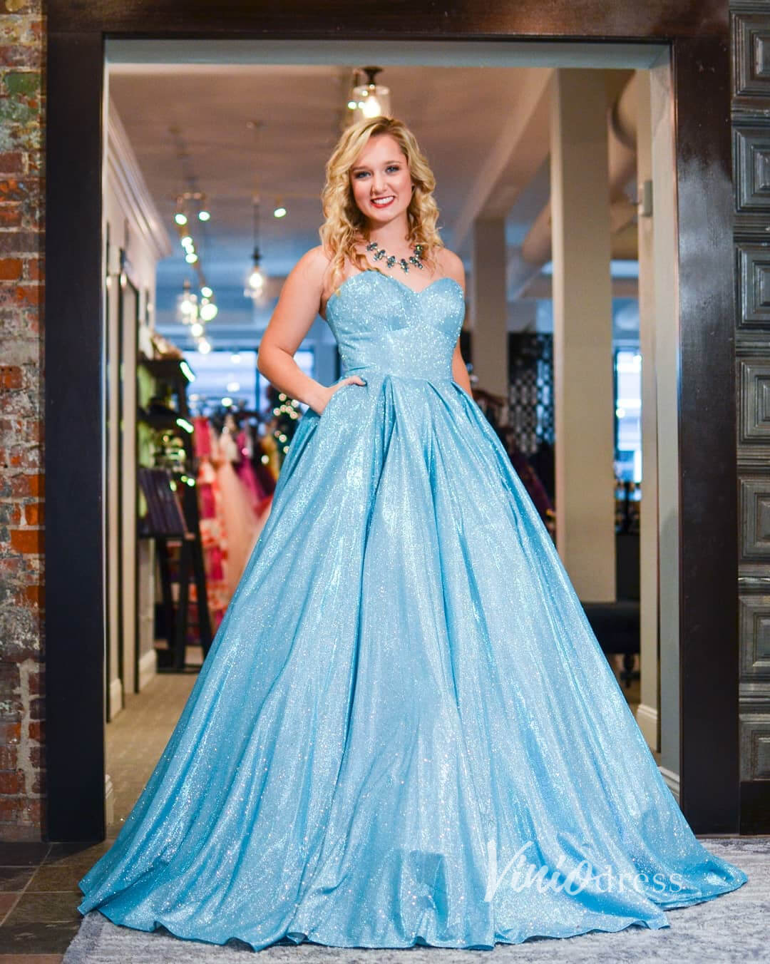 Prom Dress 2025 Light Blue Layered Ruffle Prom Dresses Sweetheart Neck Evening Dress FD2943-unique prom dresses-Light Blue-Custom Size-Viniodress