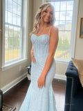 prom dresses 2025 Light Blue Mermaid Prom Dresses 2025 with Spaghetti Strap & Boned Bodice – FD5083-plus size wedding dresses Viniodress-Blue-Custom Size-