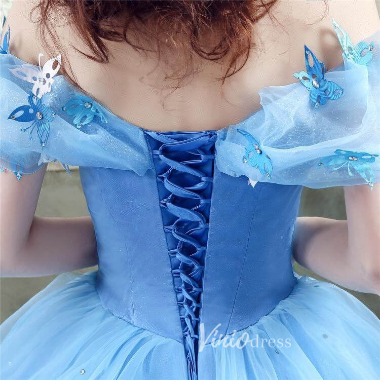 Light Blue Off the Shoulder Prom Dresses A-Line Tulle Formal Gown FD3153-prom dresses 2025 -Viniodress-Light Blue-Custom Size-