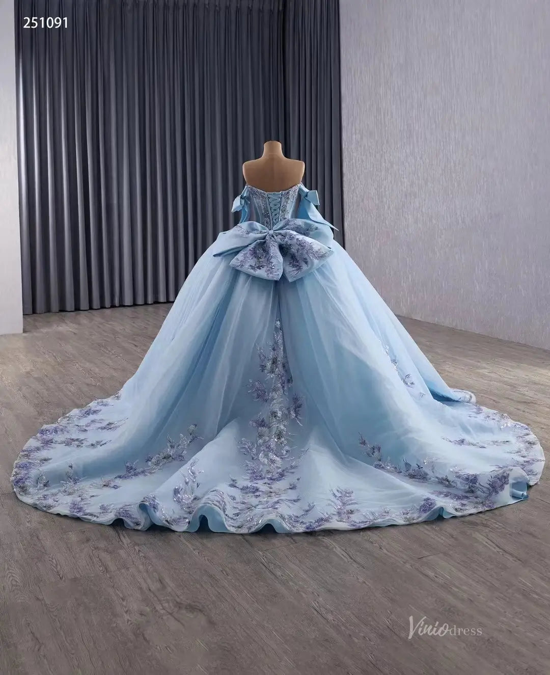 Light Blue Quinceaera Dress | Off-Shoulder Sparkly Debutante Ball Gow Viniodress Light Blue Quinceaera Dress | Off-Shoulder Sparkly Debutante Ball Gow Viniodress