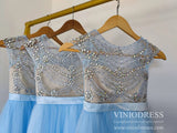 Light Blue Rhinestone Beaded Flower Girl Dresses GL1028-flower girl dresses-Viniodress-Viniodress