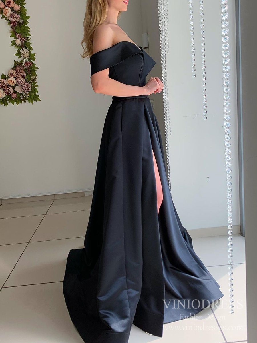 Light Blue Satin Prom Dresses with Pockets FD2541-prom dresses 2025 -Viniodress-Light Blue-Custom Size-