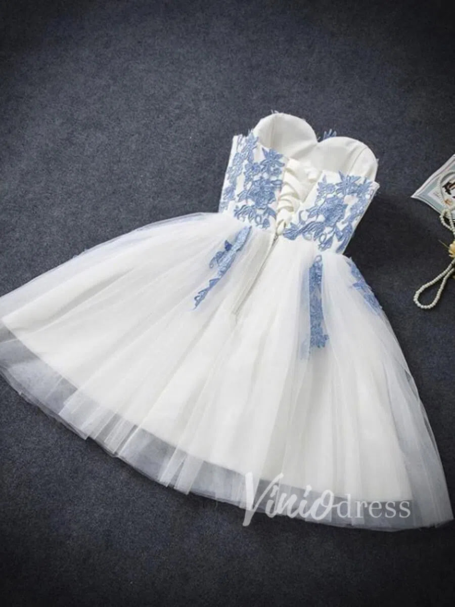 Light Blue Strapless Homecoming Dresses SD1081-Homecoming Dresses 2025 -Viniodress-As Picture-Custom Size-