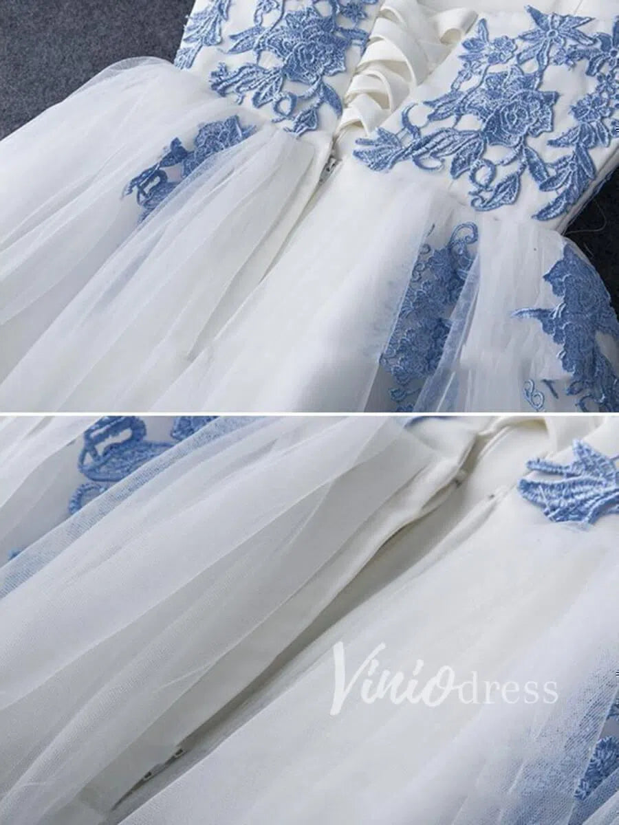 Light Blue Strapless Homecoming Dresses SD1081-Homecoming Dresses 2025 -Viniodress-As Picture-Custom Size-
