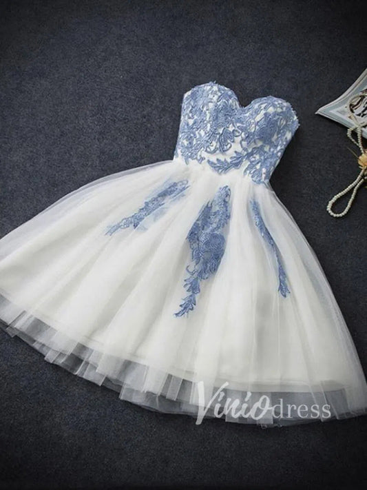 Short Prom Dresses 2025 Light Blue Strapless Homecoming Dresses SD1081-homecoming dresses-Viniodress-As Picture-Custom Size-Viniodress