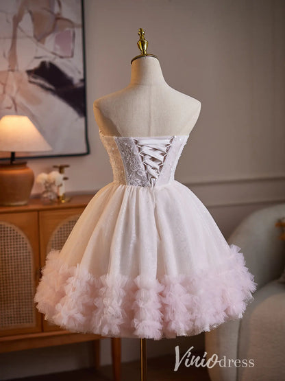 Light Blue Strapless Sweetheart Lace Corset Homecoming Dress with Tulle Skirt & Tiered Ruffle Hem - BJ110-Homecoming Dresses 2026-Viniodress-Light Blue-Custom Size – Add Measurements in Cart-