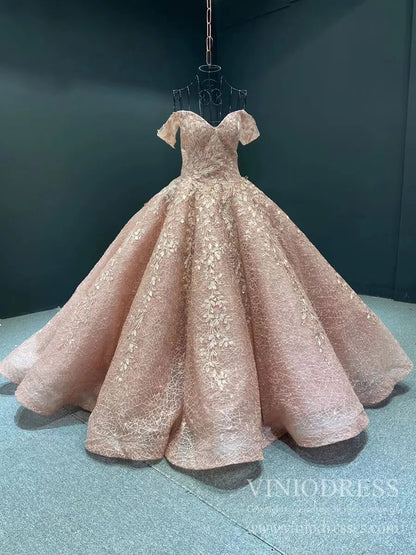 Light Blue Sweet 16 Dress Vintage Quinceanera Dress 66601 viniodress-Quinceanera Dresses 2025 -Viniodress-Blush Pink-Custom Size-