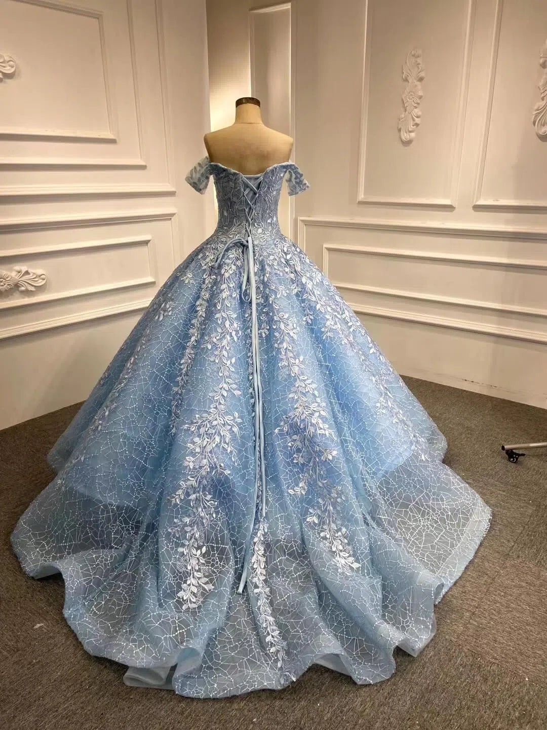 Light Blue Sweet 16 Dress Vintage Quinceanera Dress 66601 viniodress-Quinceanera Dresses-Viniodress-Viniodress