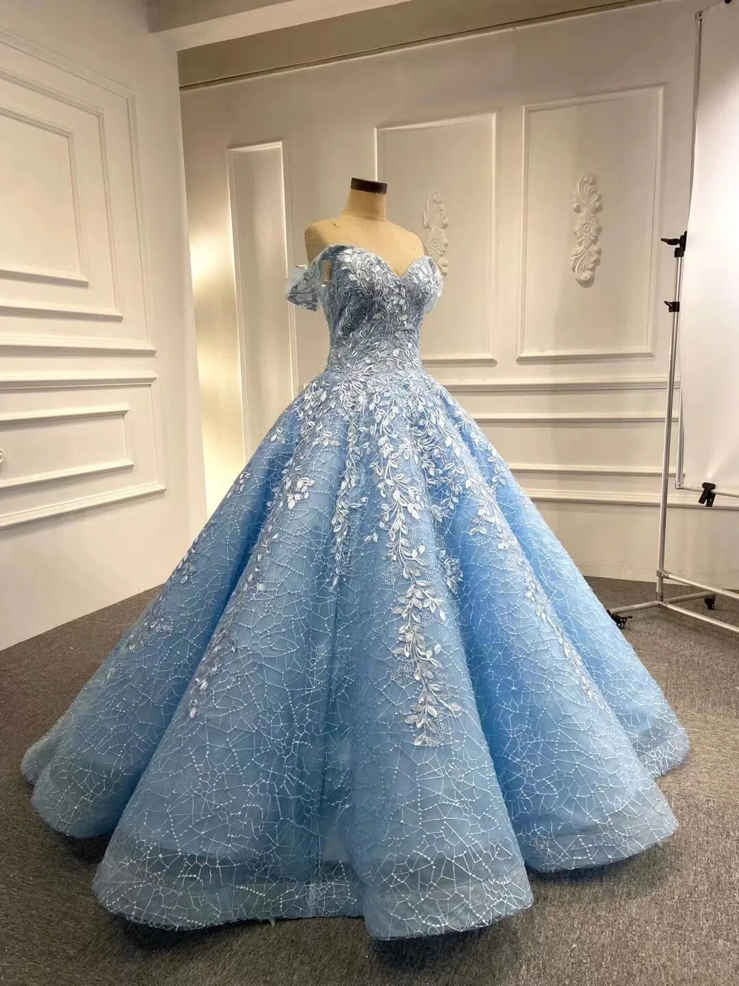 Light Blue Sweet 16 Dress Vintage Quinceanera Dress 66601 viniodress-Quinceanera Dresses-Viniodress-Viniodress