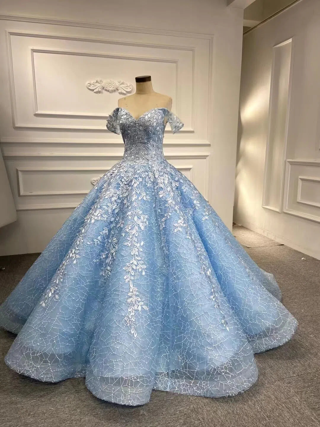 Light Blue Sweet 16 Dress Vintage Quinceanera Dress 66601 viniodress-Quinceanera Dresses-Viniodress-Viniodress