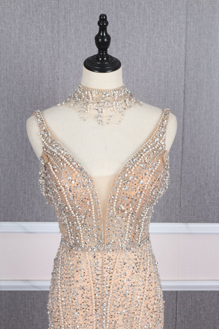 Prom Dress 2025 Light Gold Beaded Prom Dresses Vintage 1920s Evening Dress FD2483-unique prom dresses-Gold-US 2-Viniodress