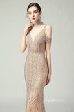 Prom Dress 2025 Light Gold Beaded Prom Dresses Vintage 1920s Evening Dress FD2483-unique prom dresses-Gold-US 2-Viniodress