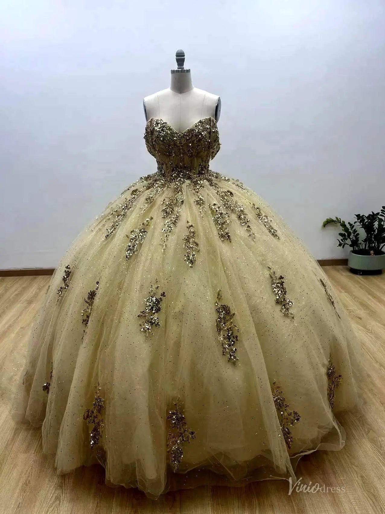 QC019-Quinceanera Dresses 2026-Viniodress-Light Gold-Custom Size – Add Measurements in Cart-