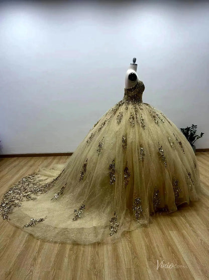 QC019-Quinceanera Dresses 2026-Viniodress-Light Gold-Custom Size – Add Measurements in Cart-