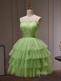 Light Green Sparkly Ruffle Homecoming Dresses with Spaghetti Strap BJ032-prom dresses-Viniodress-Viniodress