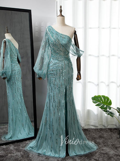 Light Teal Green Beaded Prom Dressses Vintage 20s Evening Dress 20012 –  Viniodress