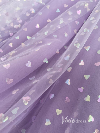 Lilac Heart Printed Prom Dresses Lavender Maxi Dress Dress SD1432D-Homecoming Dresses 2025 -Viniodress-Lilac-Custom Size-